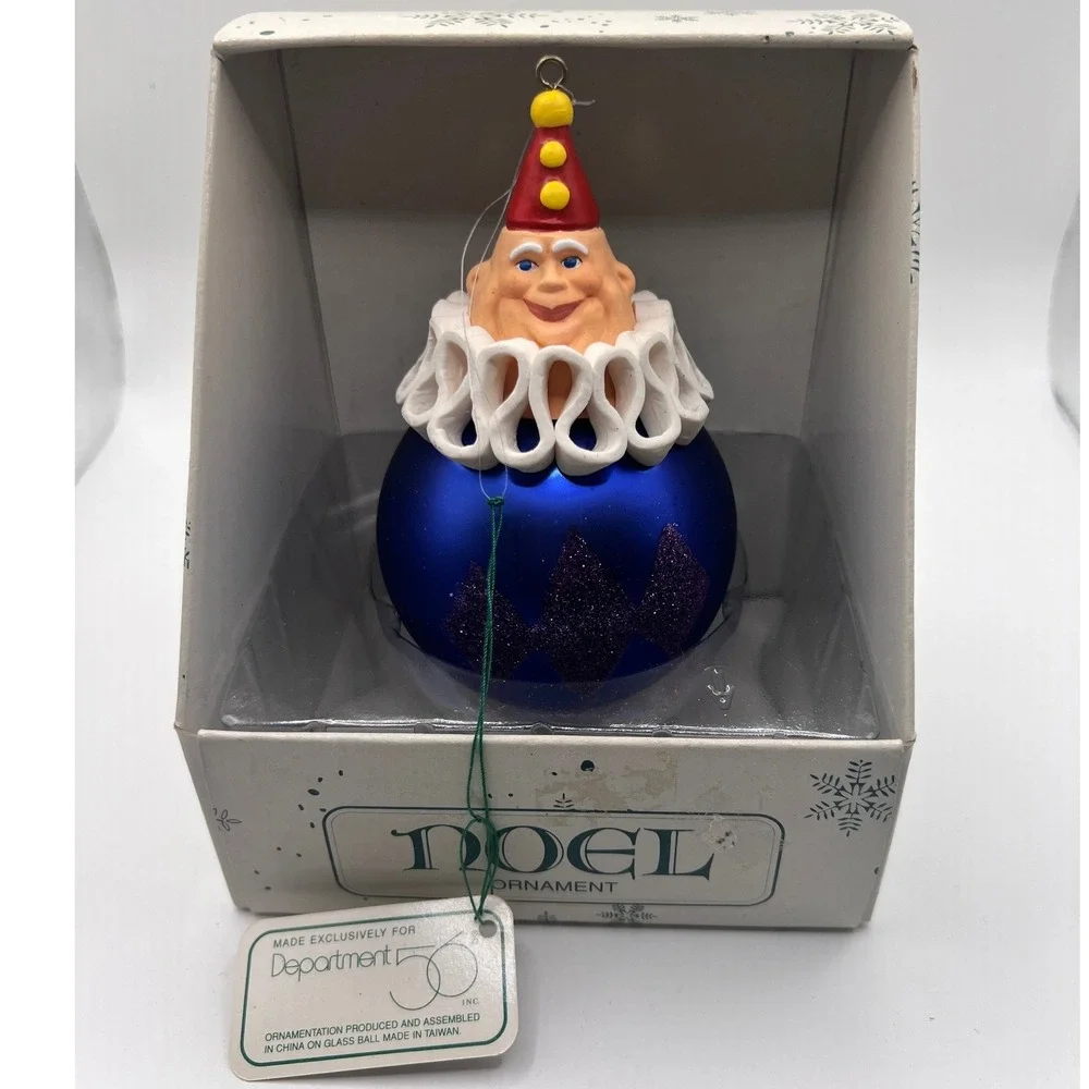 Department 56 Noel Clown Ornament 5in Blue Purple Excellent Vintage 1836-8